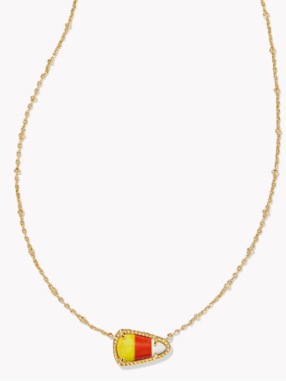 NEW!! Kendra Scott Candy Corn Gold Short Pendant Necklace